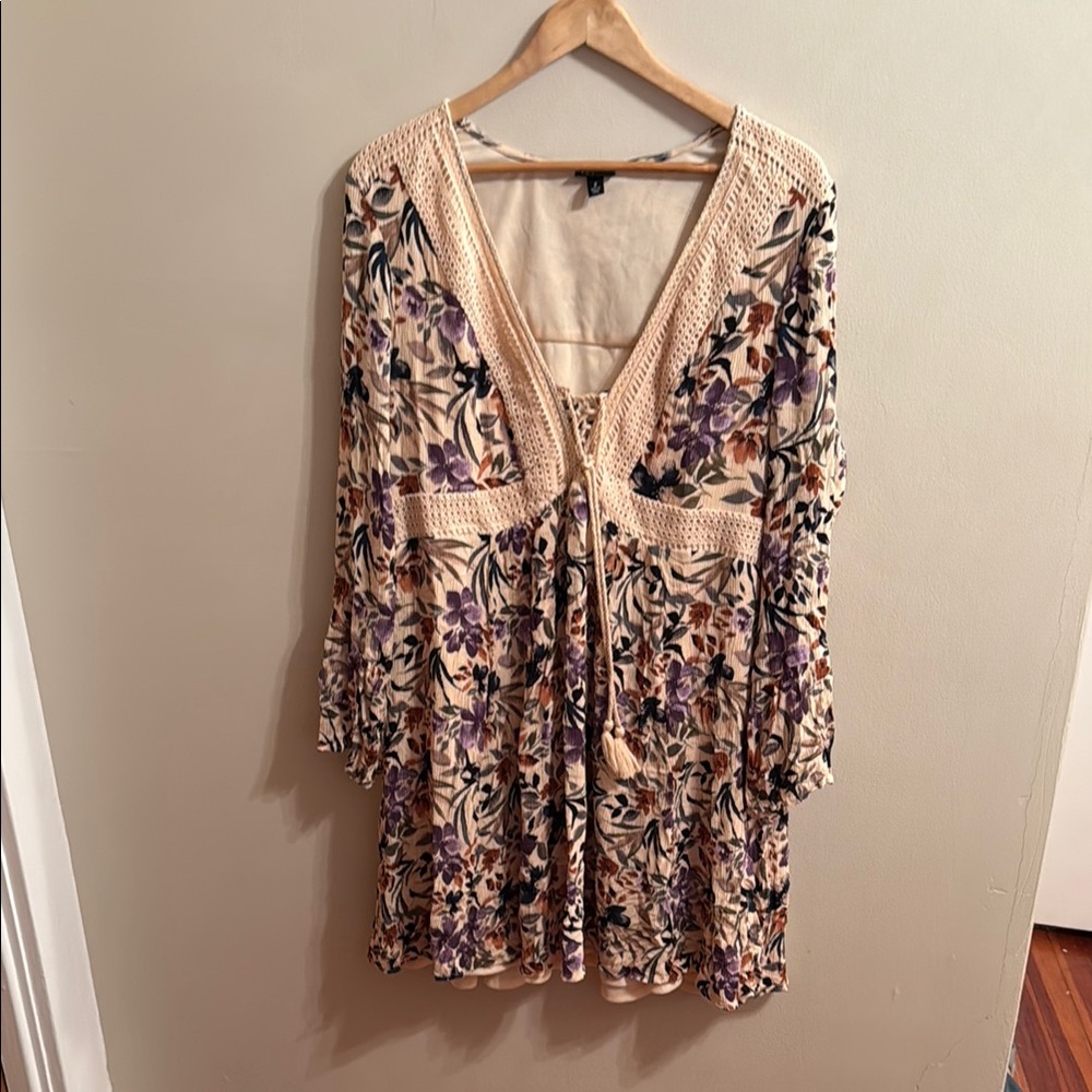 CLEARANCE Torrid Floral Crochet Trim Dress